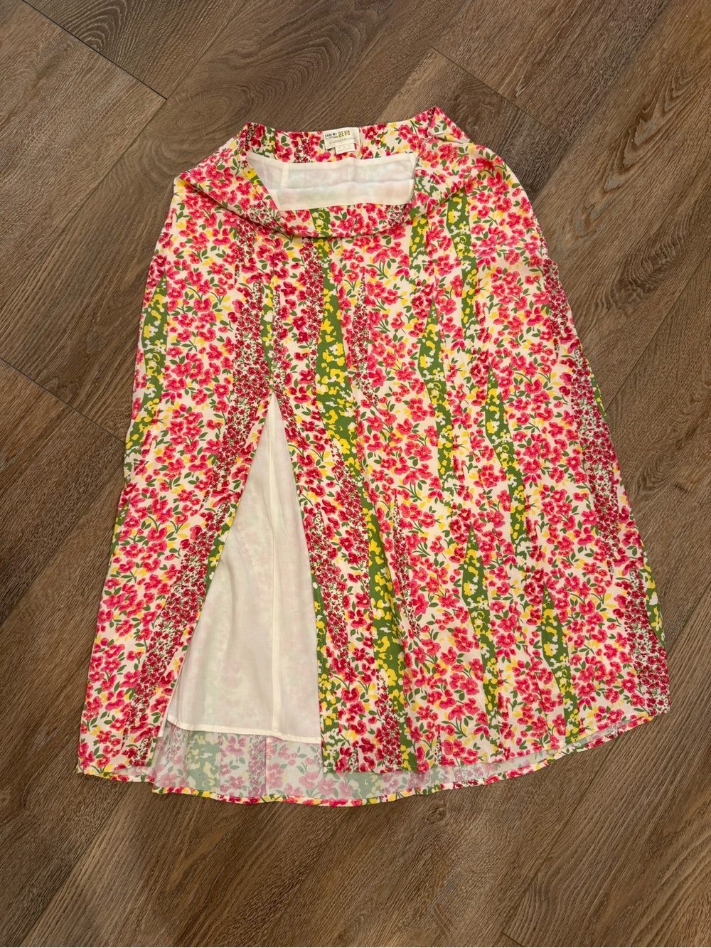 Maeve Pink, Green & Cream Floral Midi Skirt